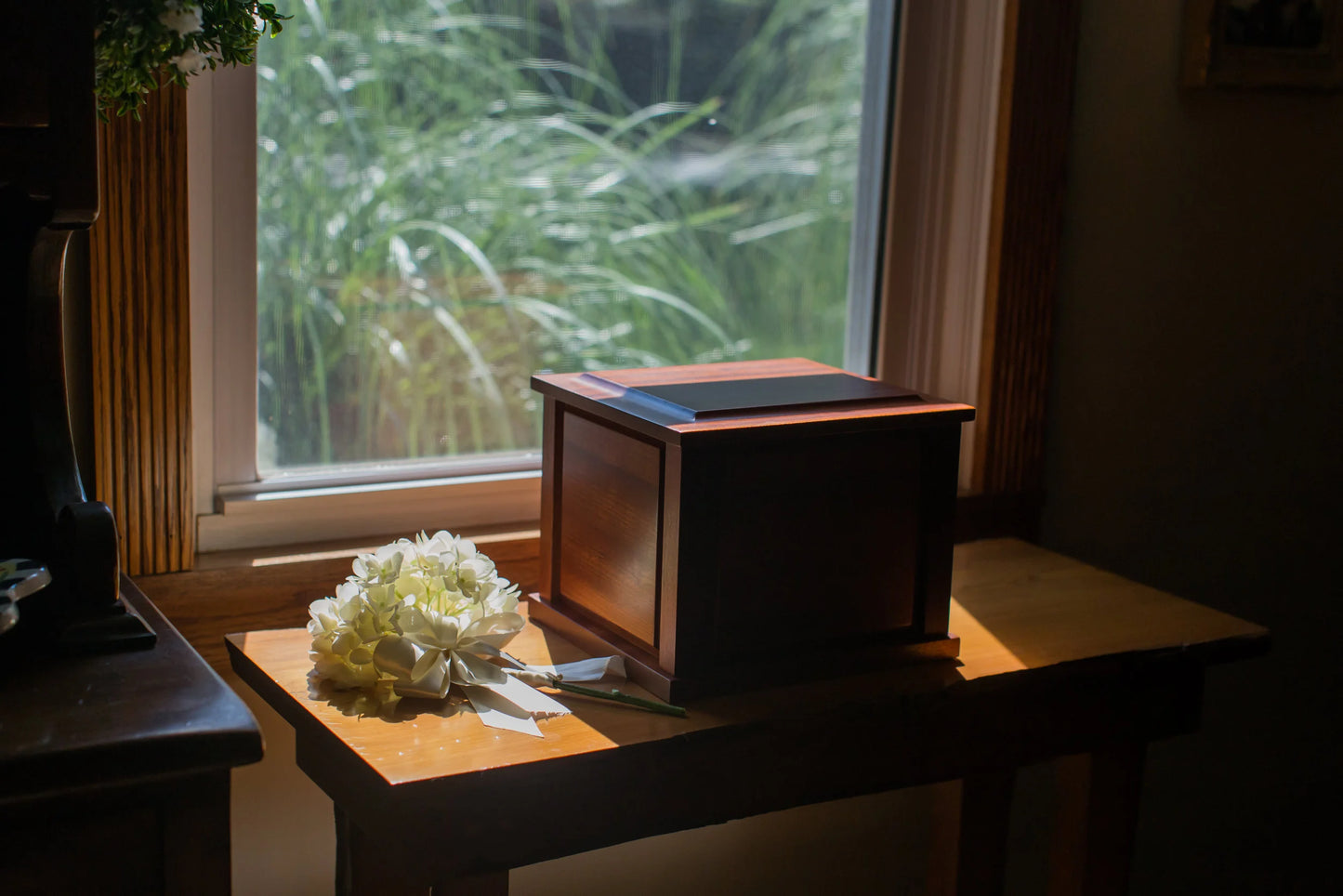 Companion Cremation Urn – Double Capacity – Solid Hardwood