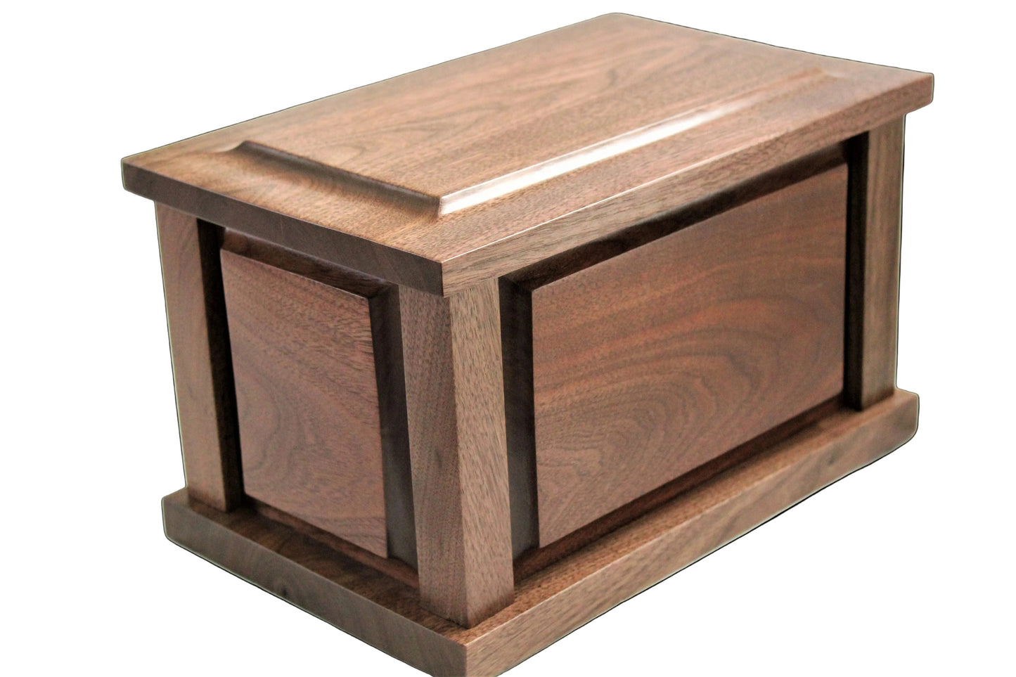 Wooden urn on a white background